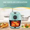 Elite Gourmet 2.1 Quart Mint Air Fryer Oil Free Compact
