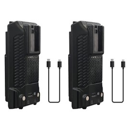 QUANSHENG 2 Pack UV-K6 Battery 2600mAh Enlarge Capacity USB-C Charging DC7.4V Two Way Radio UV-K5 8 Battery for UV-K5 Radio UV-K6 Acessories with Cables