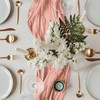 FANPROMS Peach Cheesecloth Table Runner Boho Wedding Cheese Cloth Table