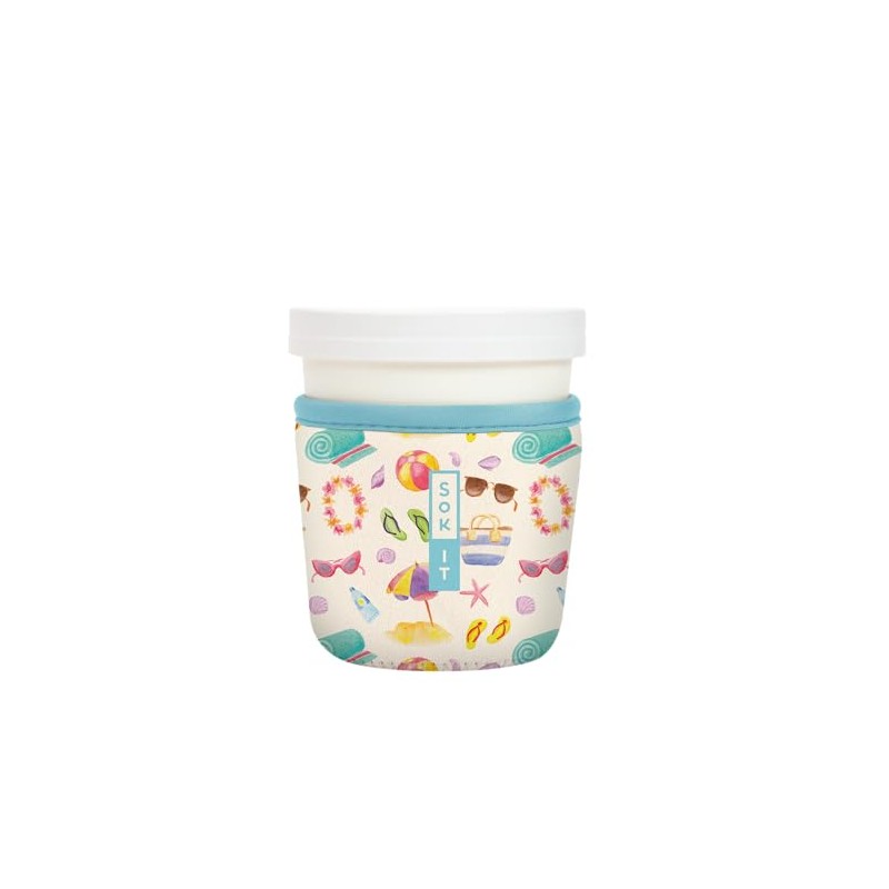 Sok It IceCreamSok Insulated Neoprene Cover (Beach Life, Tapered Ice