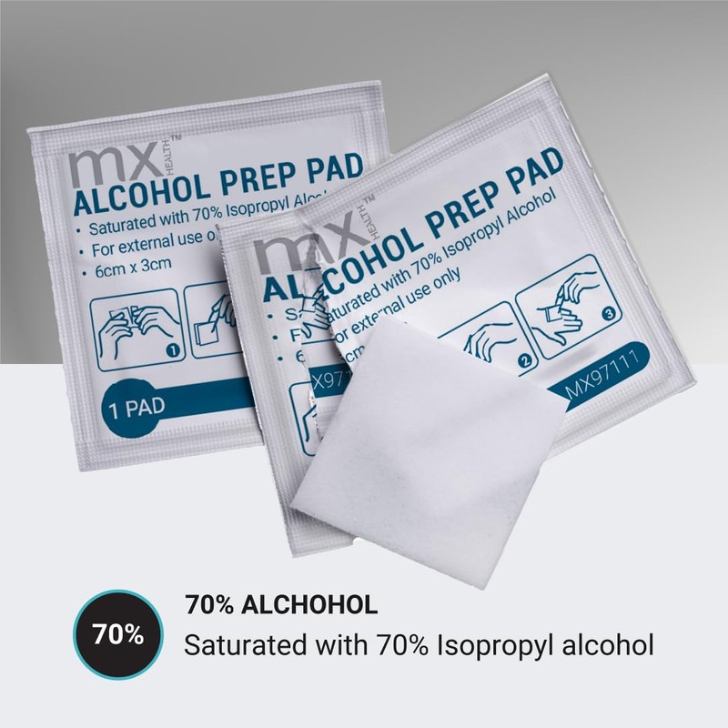 mx Health Pre-Injection Alcohol Wipes - 200 wipes | Medical