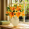Kimura's Cabin 6Pcs Artificial Tiger Lily Flowers Real Touch Plastic