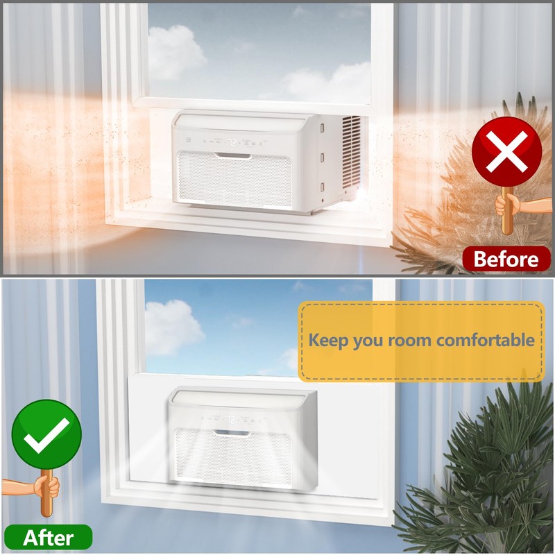 Flamorrow Window Air Conditioner Side Foam Panel, Full Surround Insulation