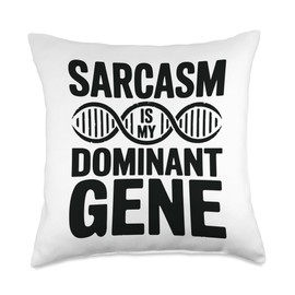 Sarcastic Genealogy DNA Test Genetics Biologist Sarcasm Throw Pillow