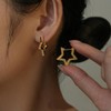 Gold Star Hoop Earrings Big Star Gold Jewelry Chunky Star