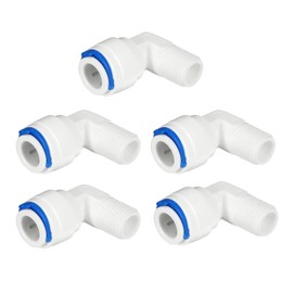 sourcing map 5pcs 1/4 Inch Male to 3/8 Inch OD Quick Connect Water Tube Fitting Water Purifiers Tube Fittings Connector Filter Tubing Hose for RO Reverse Osmosis System Combo Push