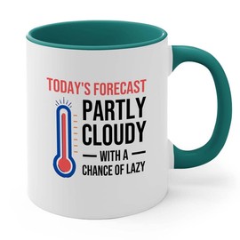 Meteorologist 2Tone Green Mug 11oz - partly cloudy - Meteorology Gifts Weather Channel Tornado Storm Chaser Forecaster Weatherman