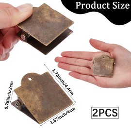 craspire Metal Book Clip in Vintage Style Blank Antique Bronze Notepad Clips for Travelers Small Binder Clips Page Holder for Documents File Organiser Junk Journaling Planner Cookbook
