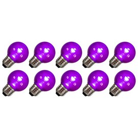 Vickerman 511404 - G50 Medium Screw Base Purple LED (10 pack) Christmas Light Bulbs (X17G5006)