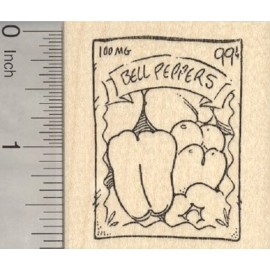 RubberHedgehog Bell Pepper Seeds Rubber Stamp, Garden Seed Packet G27314  WM