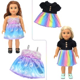 SOTOGO 8 juegos de ropa de muñeca de 18 pulgadas para muñecas americanas de 18 pulgadas, incluye ropa de moda y accesorios de muñeca