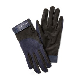 ARIAT Tek Grip Glove Navy - Easy Stretch - Unisex - The go-to glove for riding and schooling - Articulated fingers bend Glove Size - 8