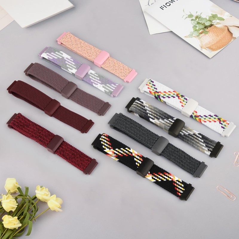 Braided Nylon Watch Straps with Adjustable Buckle, Woven Sport Loop
