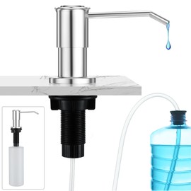 CREA Soap Dispenser for Kitchen Sink, Dish Lotion Dispenser Countertop Soap Dispenser Pump with 39inch Extension Tube Kit, Large Capacity 17 OZ Bottle - Easy Installation