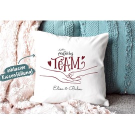 PfotenSchild Animal Cushion with Filling – A Perfect Team – Gift for Animal Lovers – Design Yourself – Colour Cushion Reverse Mocha 40 x 40 cm