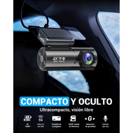 VISAUTO C30 Dashcam para Auto 4K,Camara para Carro WiFi GPS, Camara Automóvil con Visión Nocturna, Tarjeta de 64 GB, Sensor G, Monitor de Aparcamiento, Pantalla IPS de 3", Grabación en Bucle