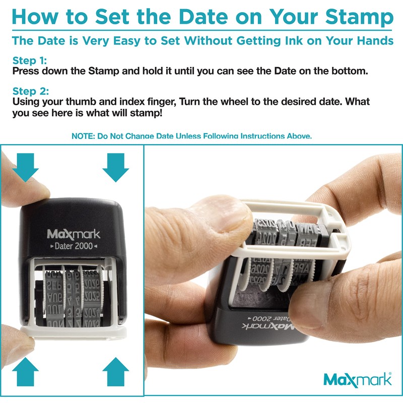 MaxMark 2000 Dater Self Inking Date Stamp - Red