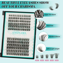 Lash Extension Kit Daybreak Lash Clusters kit Lash Bond and Seal Eyelash Remover and Lash Applicator for Diy Lash Extension Kit at Home by AMZGlRL(Daybreak,D-Mix8-16mm kit)