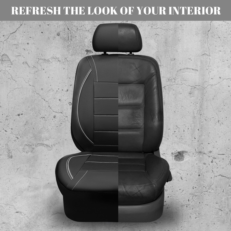 CAR PASS Universal Reflect Piping Leather Car Seat Cover, Fit