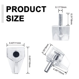 Litoexpe 3mm or 1/8 Inch Shelf Support Peg, Clear Plastic Shelf Supports Pin, Cabinet Shelf Pegs Shelf Holder Locking Pins for Kitchen Furniture Book Shelves Cupboard (20 Pcs)