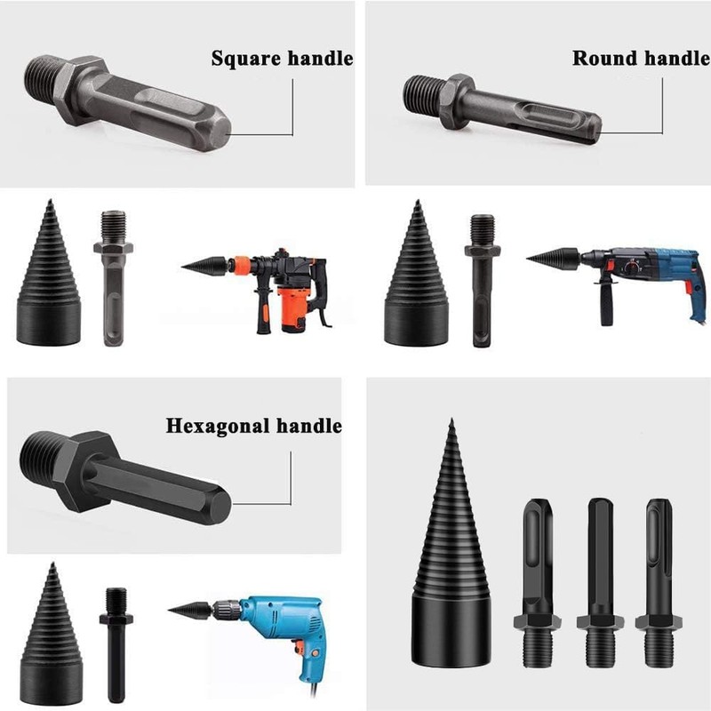 42 mm Wood Splitting Drill, Drill Cone Wood Splitter with
