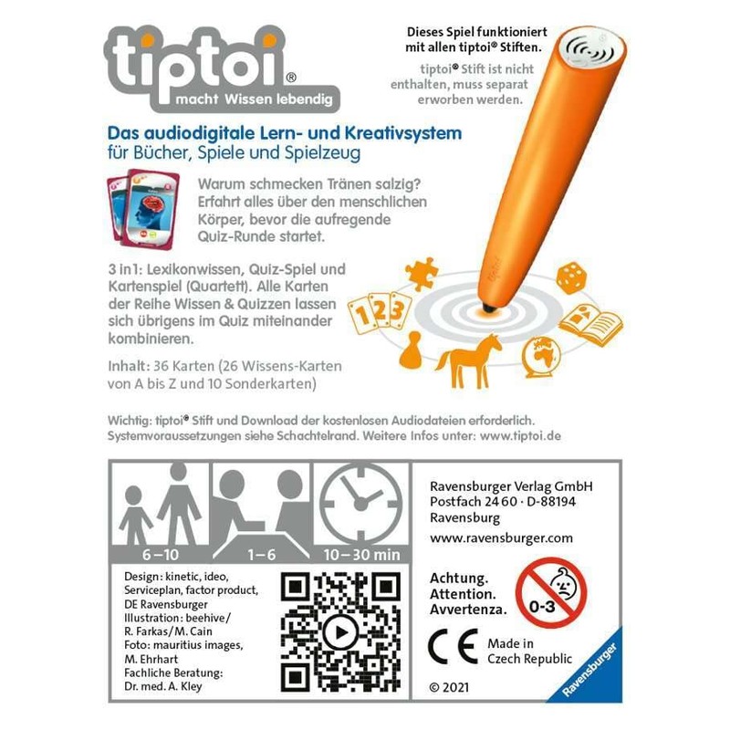 Ravensburger tiptoi 00080 Knowledge and Quizzes: Human Body, Quiz Game