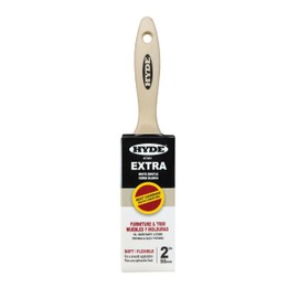 Hyde Extra, White Soft Bristle, Straight Paint Brush with Wood Handle, 2 Inch, 47381