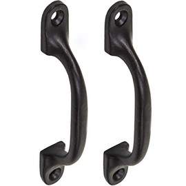 2X Quality Black Cast Iron 4"Pull Handles | Ideal for Kitchen Cabinets, Cupboards & Drawers