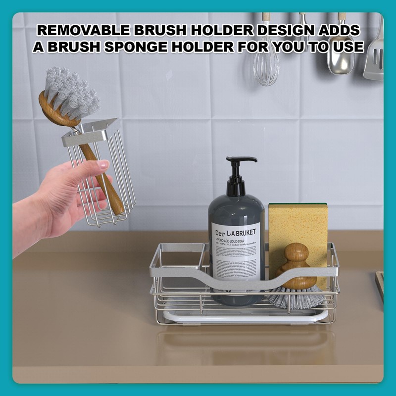 Vanwood Kitchen Sink Caddy Organizer Sponge Holder for Kitchen Sink,