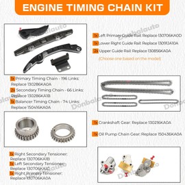 Donbalauto Timing Chain Kit 2017-2024 Compatible with Nissan Pathfinder Infiniti QX60 3.5L V6 for VQ35DD Engine Replaces 130286KA0A 130286KA1B 150416KA0A 130706KA1B 130706KA1C 130706KA0A 130706KA0D