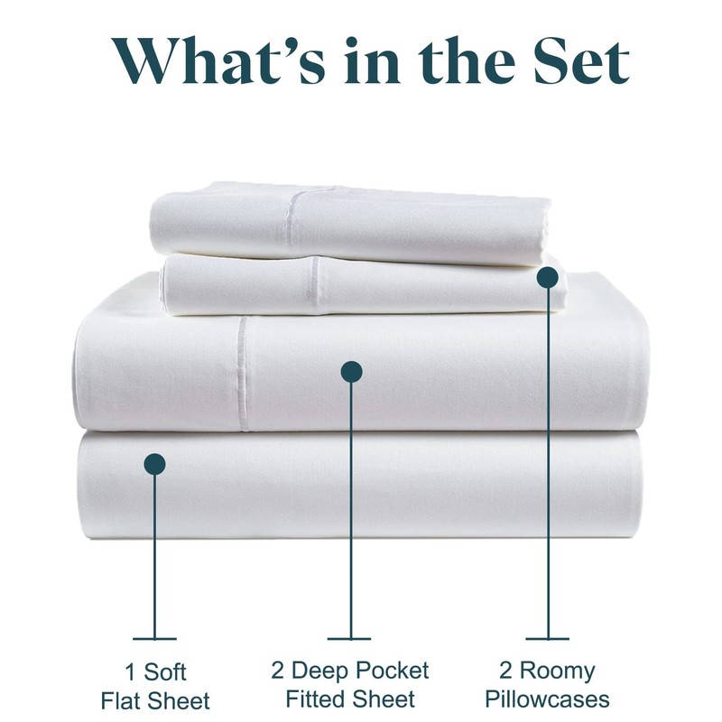 Split California King Sheets Set - 100% Egyptian Cotton, 600