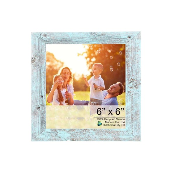 HomeRoots 8"X9" Rustic Blue Picture Frame