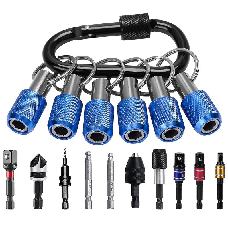 LUEXBOX 1/4 Inch Bit Holder Keychain, Hex Screwdriver Bits Holder