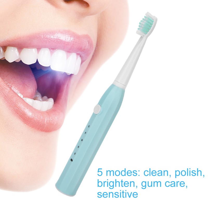 Electric Toothbrush Usb Rechargeable Adult Waterproof Ultrasonic AutomaticBlue