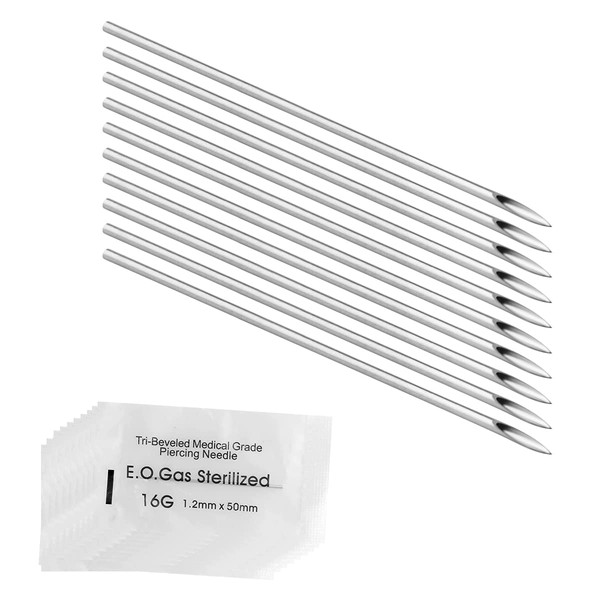 Lotsdonxia 10 Pcs Disposable Piercing Needles - Sterilized Ear, Nose,