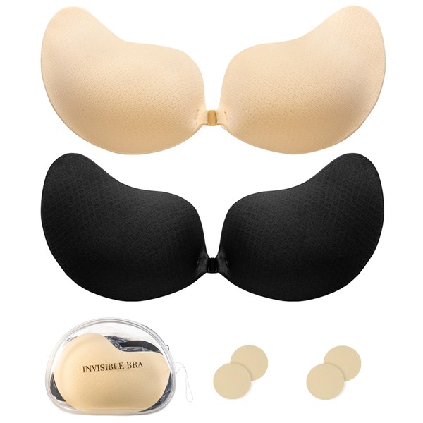 HBKUUY 2 Piezas Cazuelas Adhesivas para Mujer,Sujetador sin Tirantes Autoadhesivo