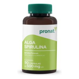 Alga Spirulina 100% Pura - Pronat - 90 Cápsulas de 500 mg