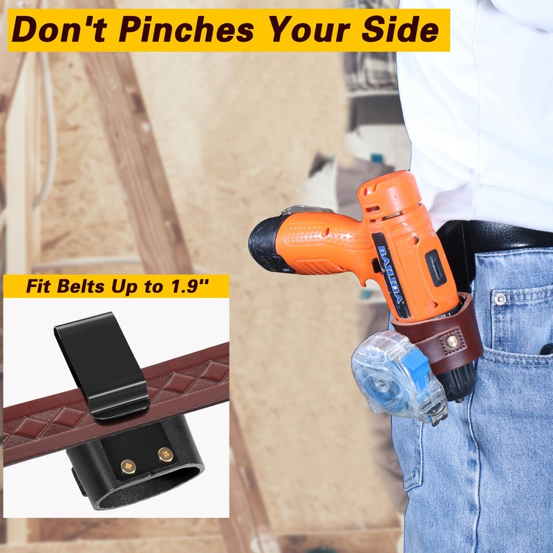 quipuda Genuine Leather Hammer Holder for Belt, Hammer Loop, Practical