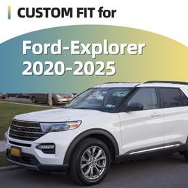 6pcs Glossy Black Exterior Door Window Pillar Posts Molding Cover Panel Trim Stickers Side Door Window Cover Trim Kits for Ford Explorer 2020-2022 2023 2024 2025 Accessories