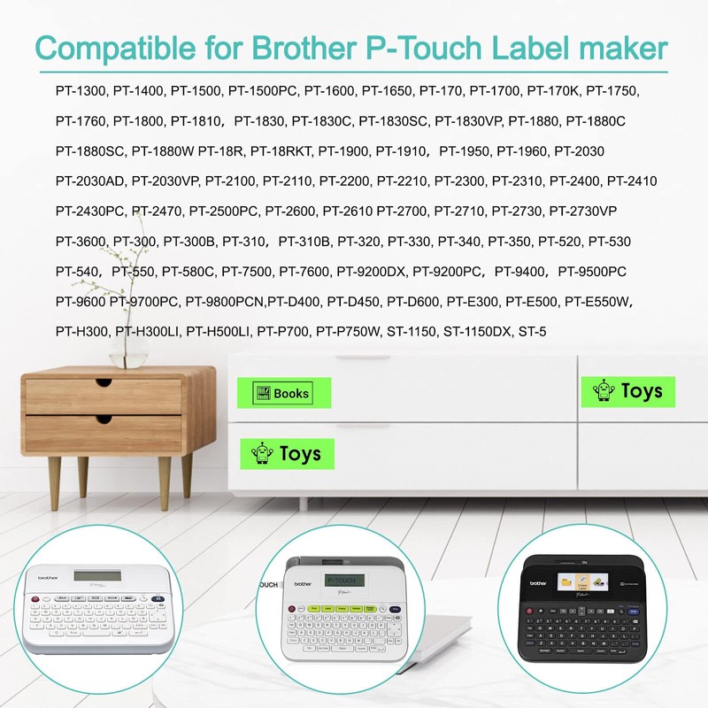 NineLeaf 1 Pack Compatible for Brother TZe-D41 TZeD41 TZ-D41 TZD41