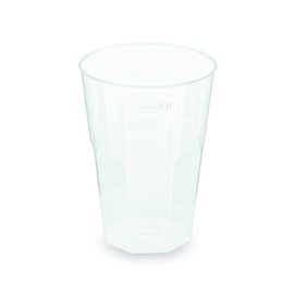 VEPATIM 30 Reusable Cocktail Cups Transparent Polypropylene Calibration Line 0.3 L Diameter 8 cm