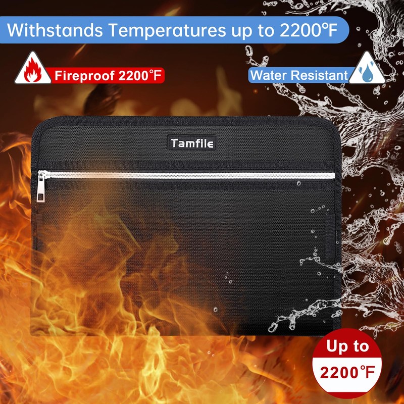 Tamfile Fireproof Waterproof Safe Expanding File Folder Accordion Document Organizer