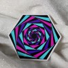 Moonlight Jade STKR083 Twisted Hexagon Black Aqua Magenta Purple Twists