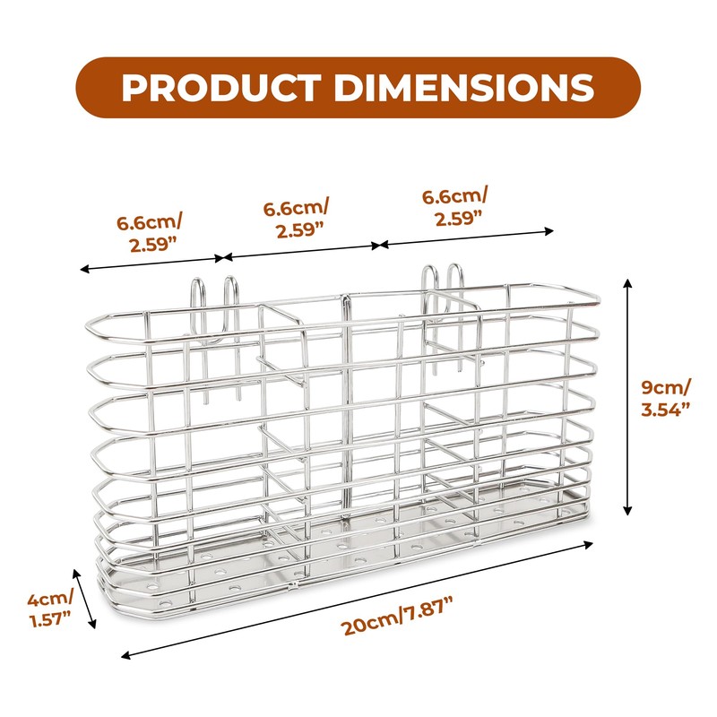 Stainless Steel Utensil Drying Basket Rack Hanging Holder for Knife