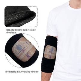 MENURSY PICC Line Cover with Mesh Viewing Window, Upper or Lower Arm Line Protective Sleeve, Non-slip Silicone Gasket Inside, Comfort Cast Protector, 1 PCS (S)