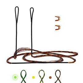 Deerseeker Dacron Bow String Set with 2 Nocking Points 12, 14, 16 Strands for Recurve Bow Traditional Longbow Hunting Replacement Bowstrings 48-70 inches