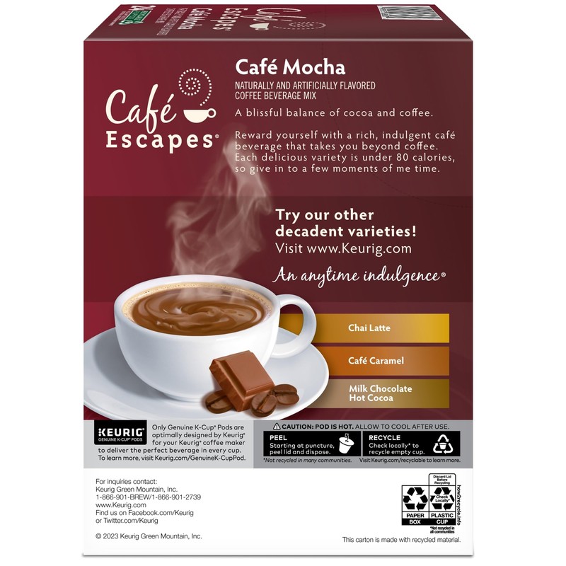 Café Escapes Café Mocha Keurig Single-Serve K-Cup Pods, 24 Pods