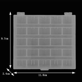 25 Slots Empty Bobbin Box, Bobbin Organizer Plastic Case, Transparent Bobbins Spools Box, Sewing Craft Plastic Case Storage Box for Sewing Machine (2Pcs Box)