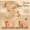 QICSETLAR Constellation-Inspired Freshwater Pearl Earrings - Star-Orbiting Design 24k gold-plated
