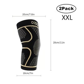 ARITAUM Copper Ion Knee Protectors, Running equipment, Basketball equipment, Football  equipment, Pressure Support and Reducing Pain - Colour: XXL-1pair